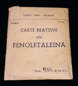 Indicatore carte reattive alla fenolftaleina