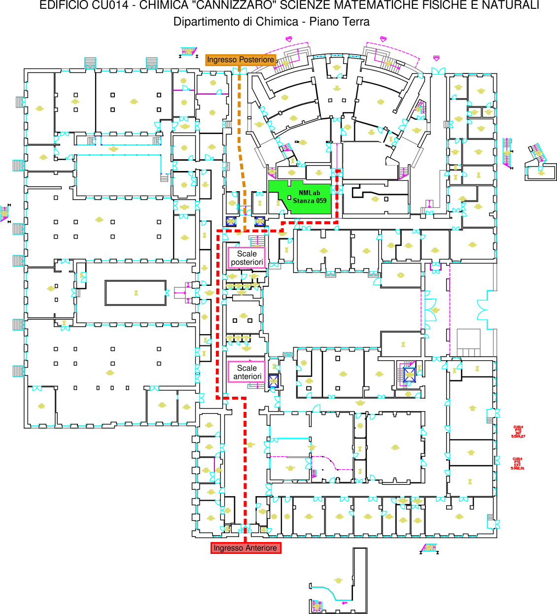 mappa dell'edificio Cannizzaro CU014 - Stanza LU059