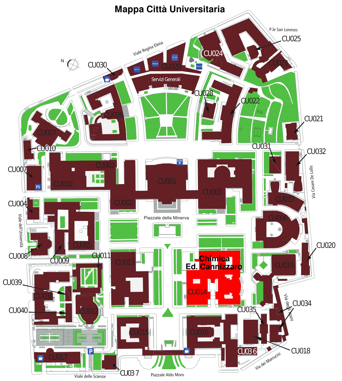 mappa della città universitaria