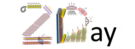 scritta "2Day" con le lettere 2D schematizzate con strutture chimiche bidimensionali