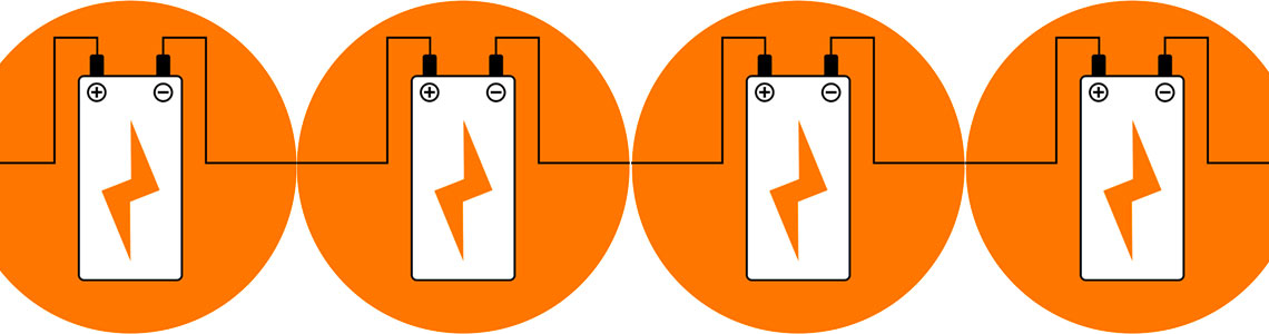 schema batterie in serie in carica