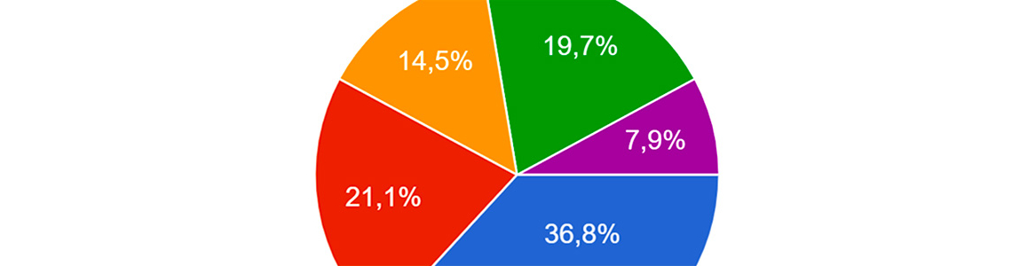 grafico a torta colorato con percentuali